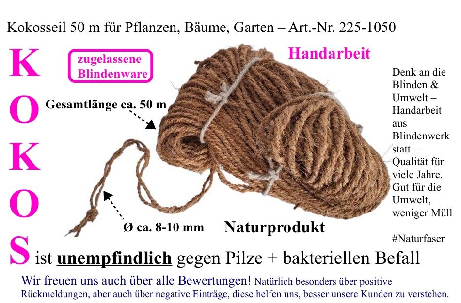 Naturprodukt - Kokosseil für Gartenfreunde