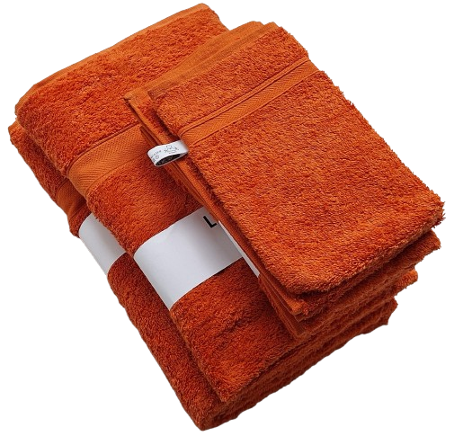 Terracotta Frottiertücher mit Bordüre aus Blindenwerkstatt